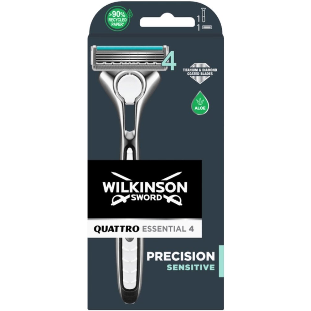 Бритва Wilkinson Sword Quattro Titanium Sensitive со сменным картриджем, 1 шт. - фото 1