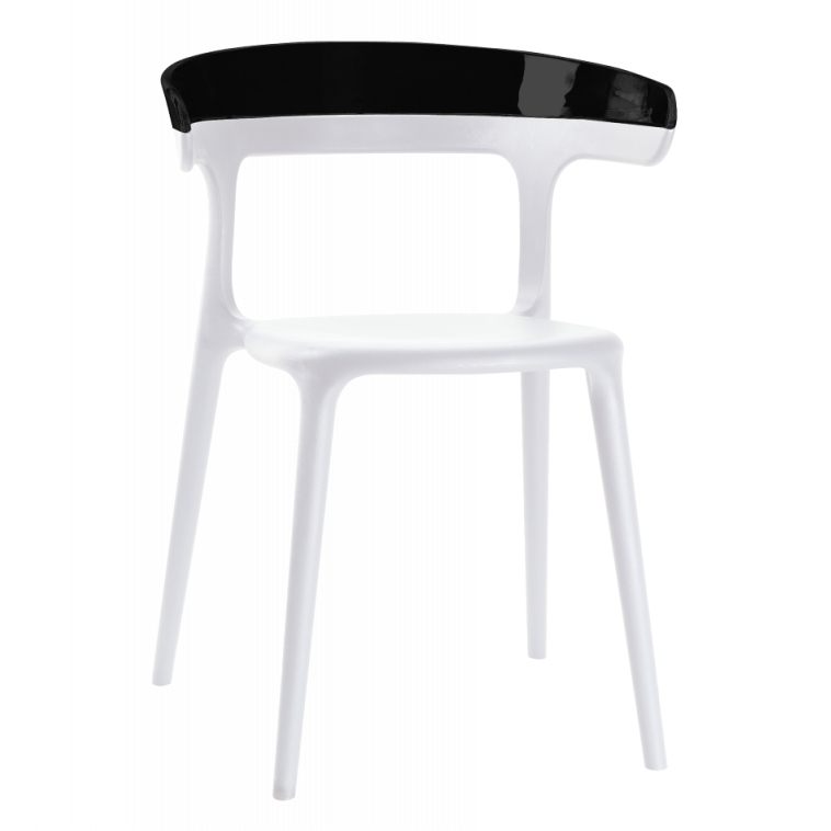 Кресло Papatya Luna белое сиденье, верх черный (279925) - фото 1