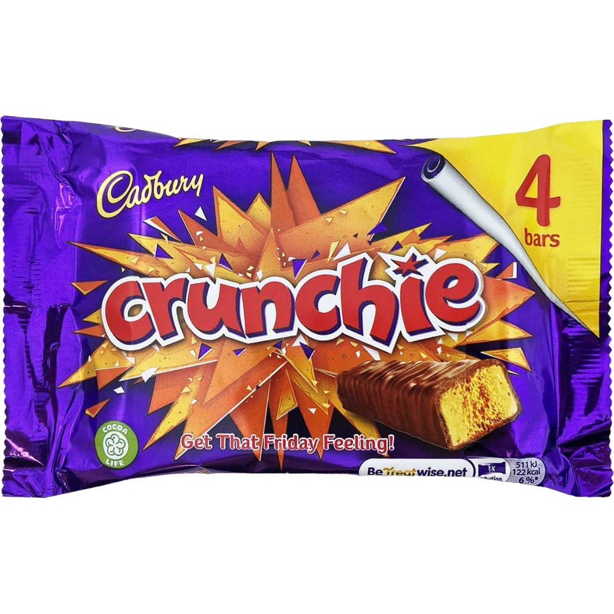 Батончик Cadbury Crunchie шоколадний 104.4 г (4 шт. х 26.1 г) - фото 1