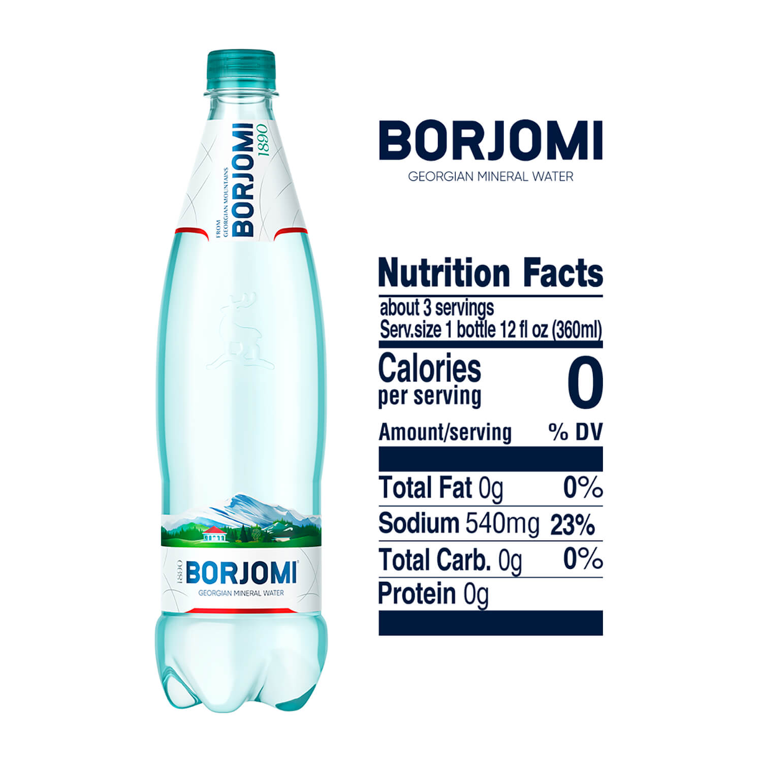 Вода минеральная Borjomi сильногазированная 1 л - фото 3