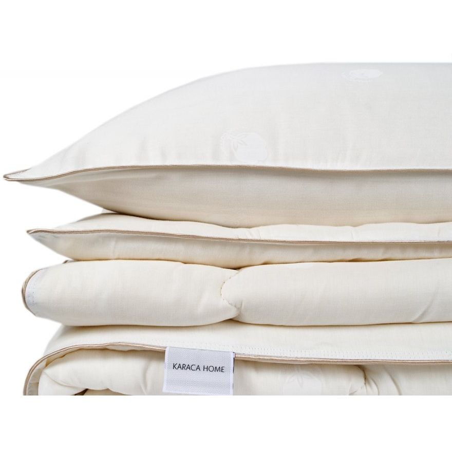 Ковдра з подушкою Karaca Home Cotton, 215х155 см, молочна (svt-2000022291088) - фото 2