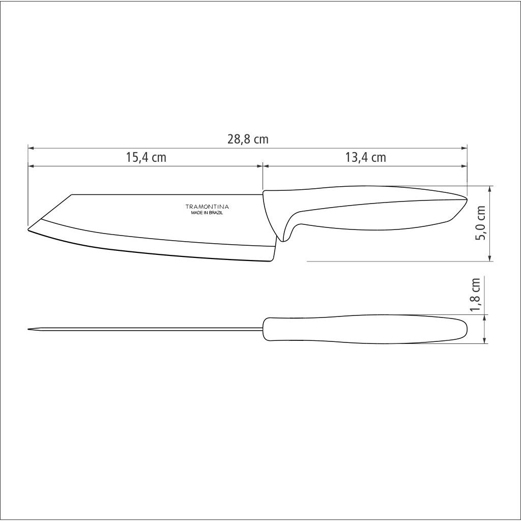 Нож поварской Tramontina Plenus light grey 152 мм (23443/136) - фото 3
