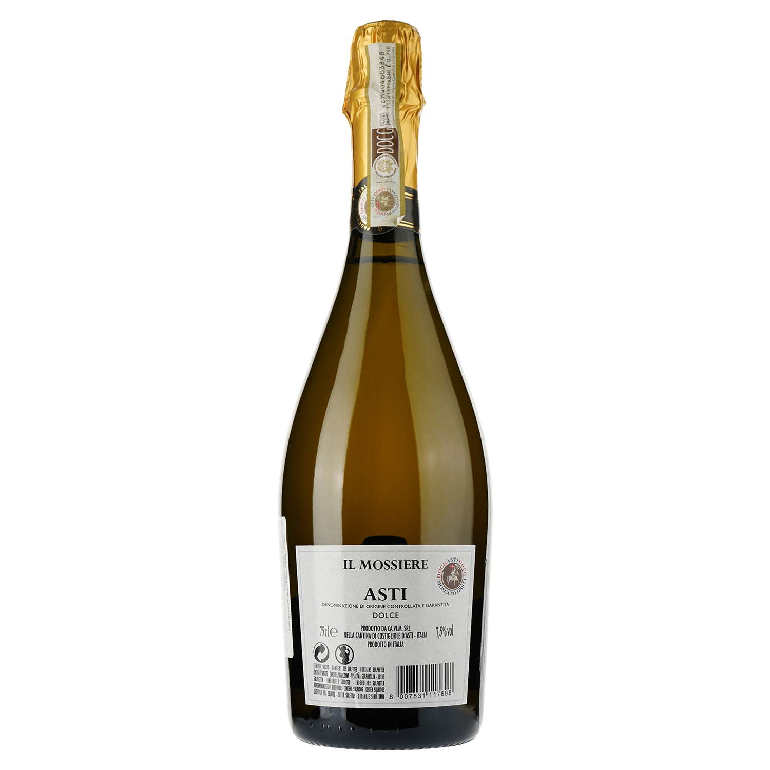 Ігристе вино IL Mossiere Asti, біле, солодке, 0,75 л - фото 2