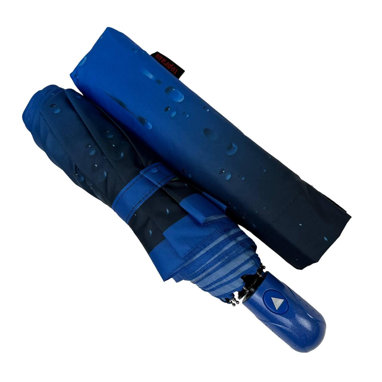 Жіноча складана парасолька напівавтомат Toprain 98 см синя - фото 6