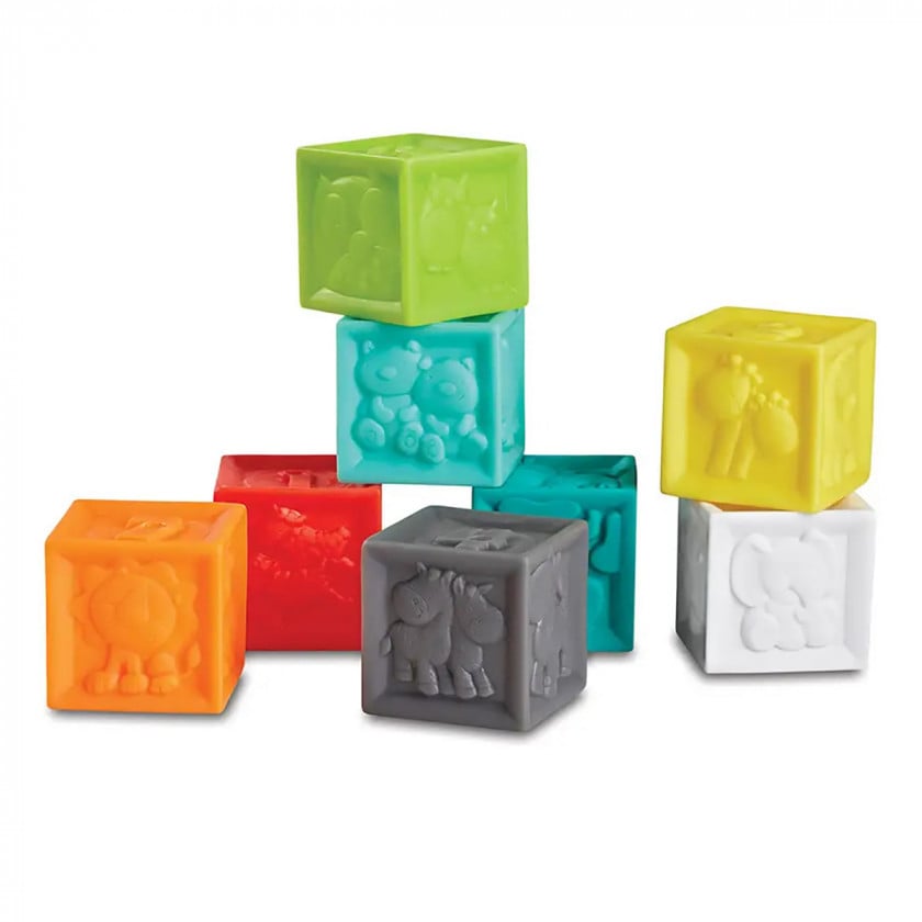 Мультисенсорный набор игрушек Infantino Balls, Blocks & Buddies Мячики, кубики и зверюшки (302021) - фото 3