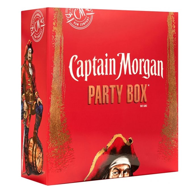 Набір Captain Morgan Party Box: Ромовий напій Captain Morgan Spiced Gold, 0,7 л, 35% + Ромовий напій Captain Morgan Spiced Black, 0,7 л, 40% - фото 1