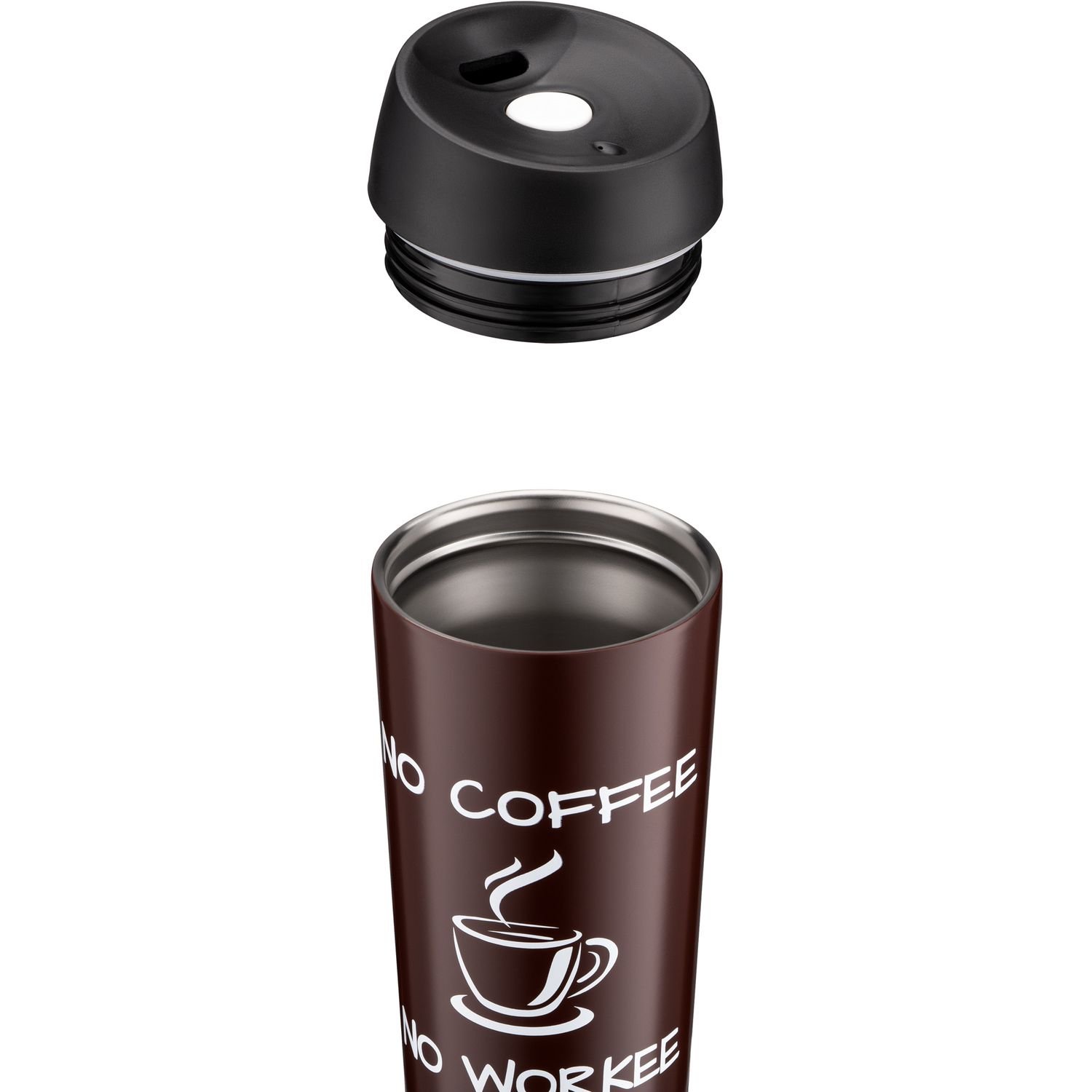 Термокружка Ardesto Coffee Time, нержавеющая сталь, коричневый, 450 мл (AR2645CB) - фото 3
