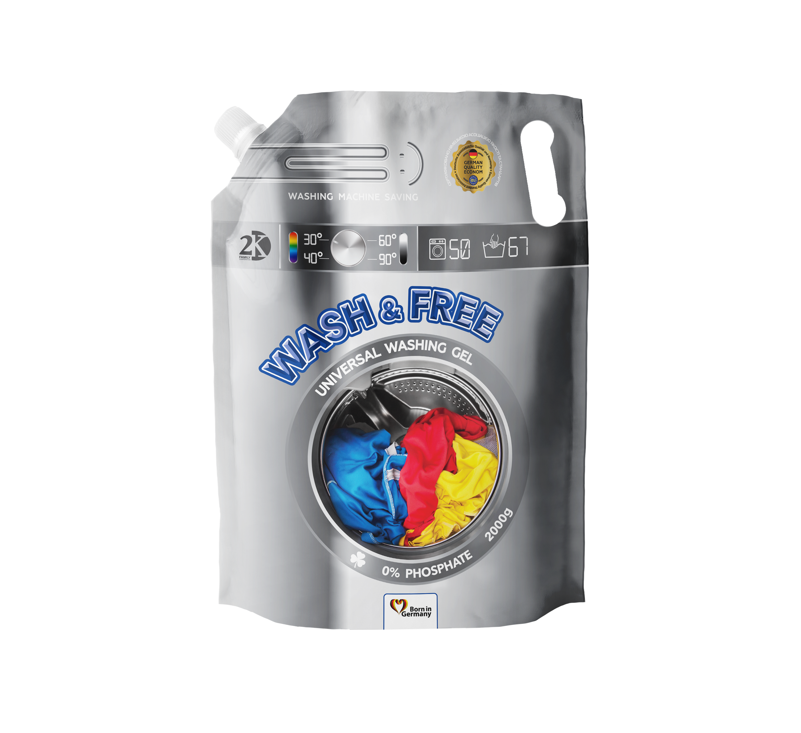 Фото - Стиральный порошок Гель для прання Wash&Free універсальний, 2 л (720733)