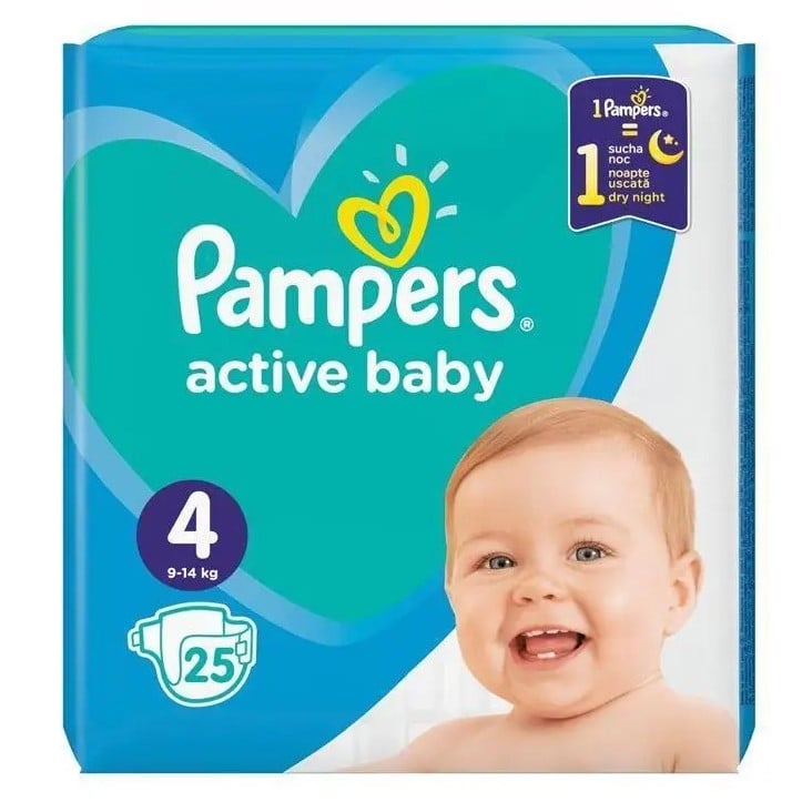 Подгузники Pampers Active Baby, 4 (9-14 кг), 25 шт. - фото 1