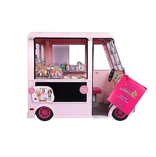 Транспорт для кукол Our Generation Фургон с мороженым и аксессуарами, розовый (BD37363Z) - фото 4