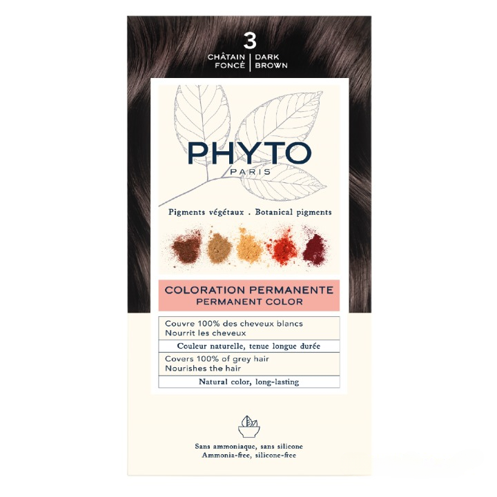 Крем-фарба для волосся Phyto Phytocolor, відтінок 3 (темний шатен), 112 мл (РН10017) - фото 1