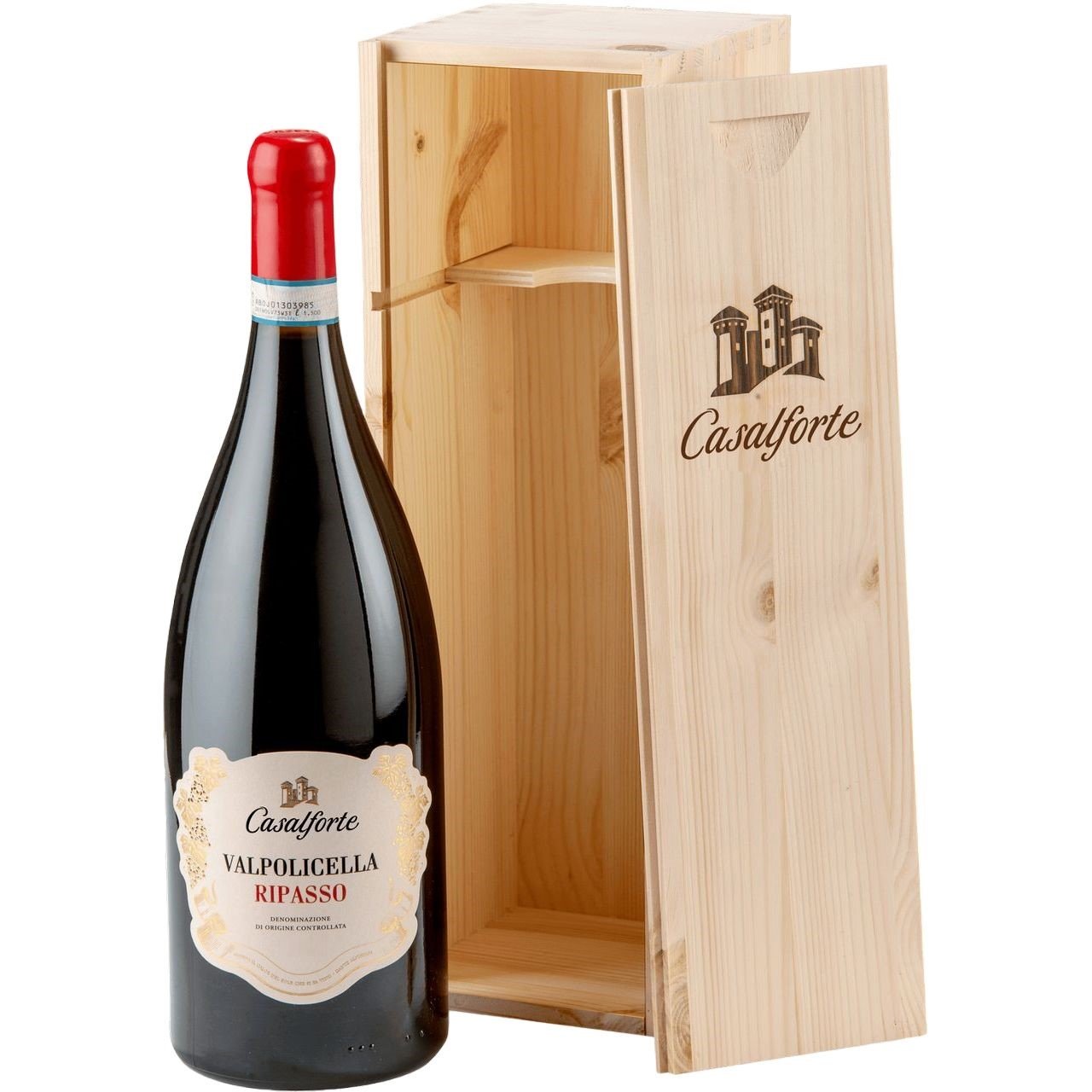 Вино Casalforte Ripasso Valpolicella червоне сухе 1.5 л, в коробці - фото 1