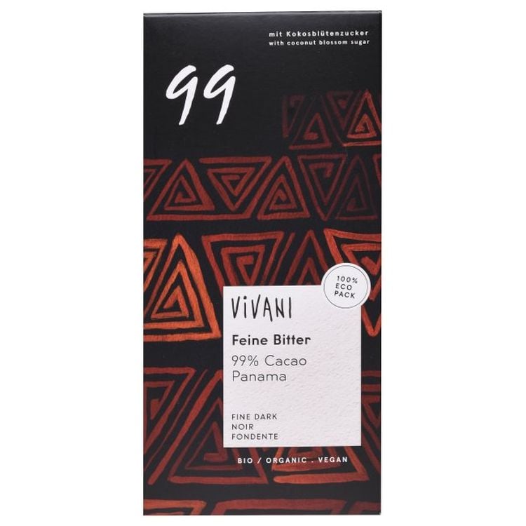 Шоколад чорний Vivani Feine Bitter 99% какао органічний, 80 г - фото 1