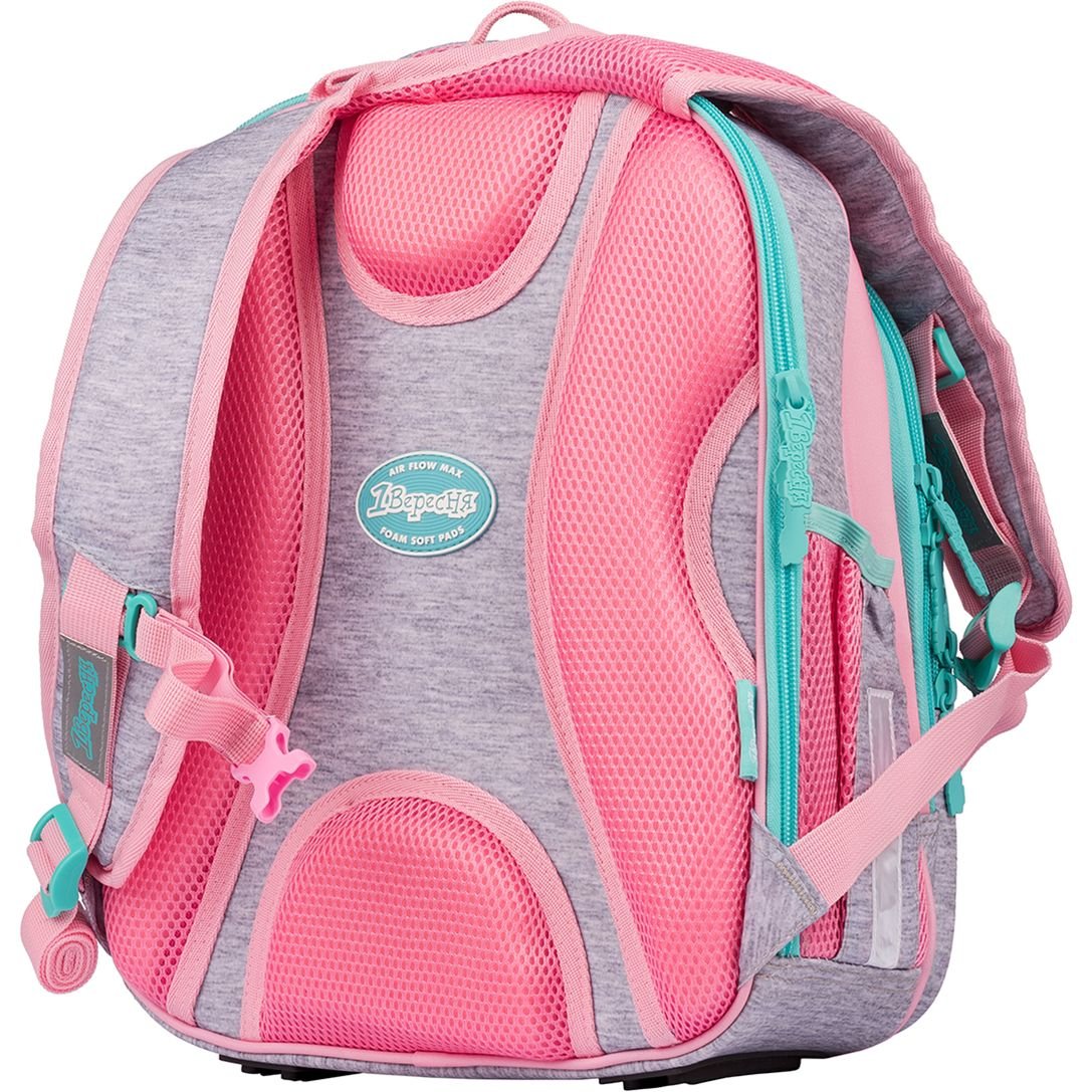 Рюкзак шкільний 1 Вересня S-106 Best Friend, сірий з рожевим (551640) - фото 4