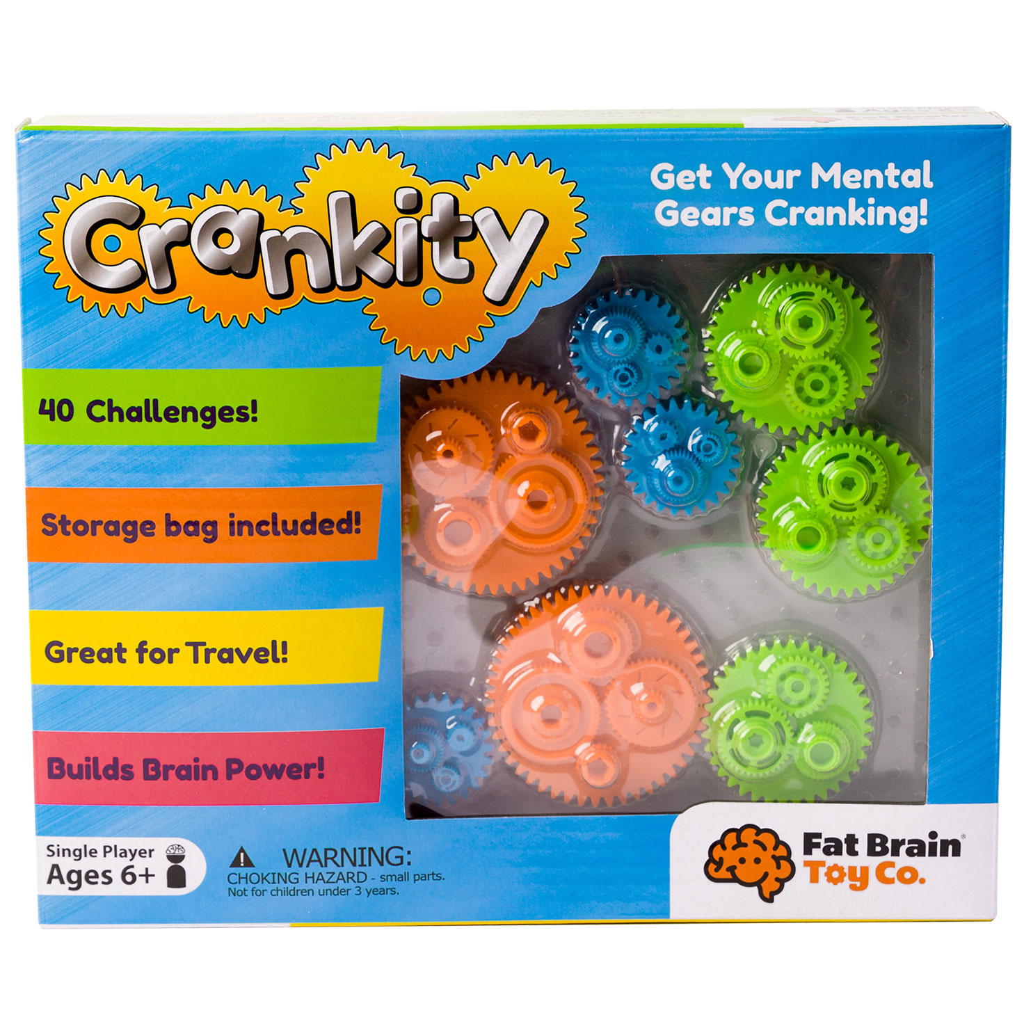 Головоломка Fat Brain Toys Crankity Разноцветные шестеренки (F140ML) - фото 6