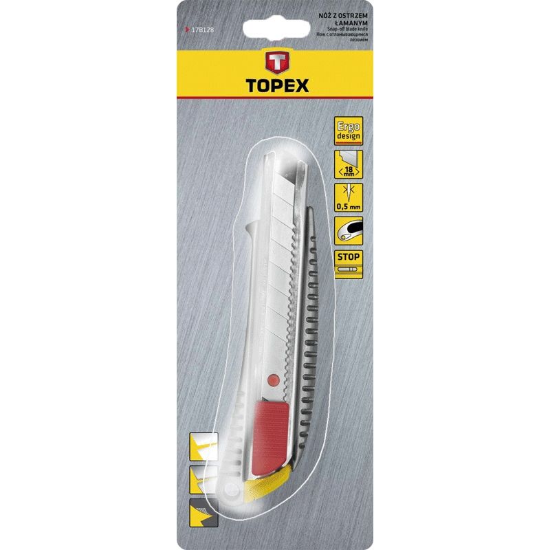 Нож Topex с сегментированным лезвием 18х155 мм (17B128) - фото 3