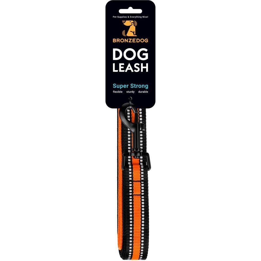 Повідець для собак BronzeDog Mesh, розмір М, 200х2 см, помаранчевий - фото 6