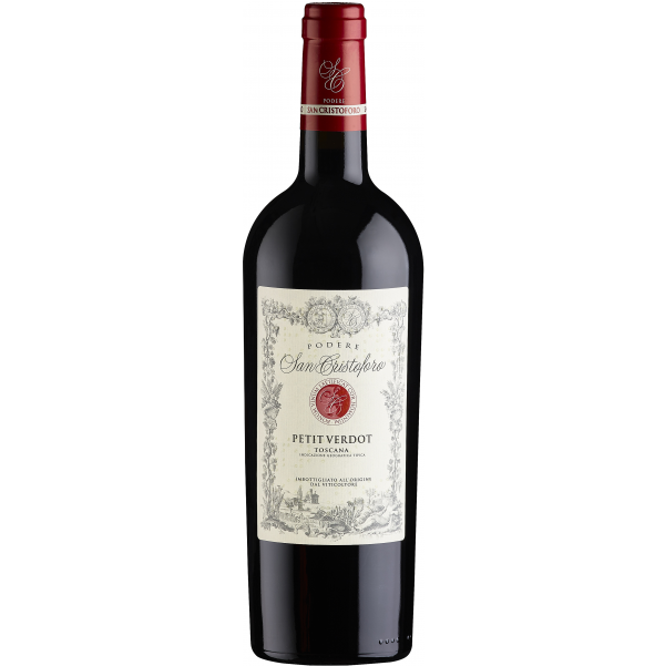 Вино Podere San Cristoforo Petit Verdot Toscana, красное, сухое, 13%, 0,75 л - фото 1