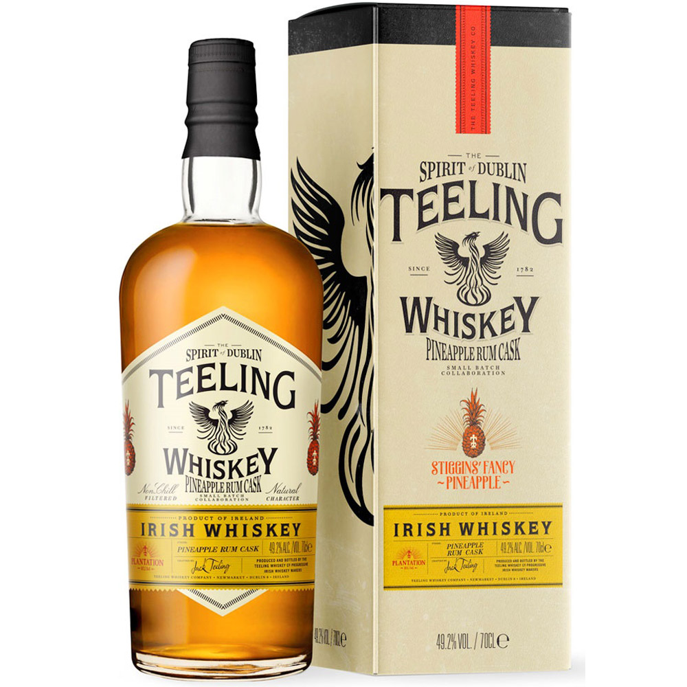 Виски Teeling Pineapple Rum Cask Blended Irish Whiskey, в подарочной упаковке, 49,2%, 0,7 л - фото 1