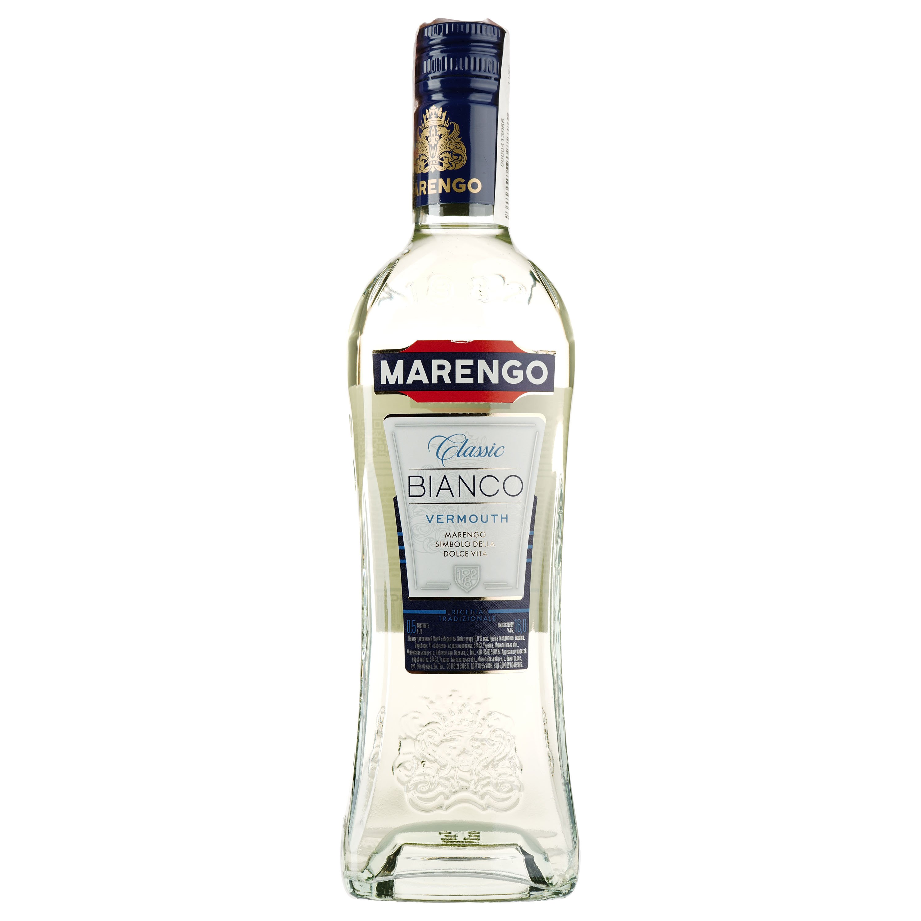 Вермут Marengo Bianco Classic, білий, десертний, 16%, 0,5 л - фото 1
