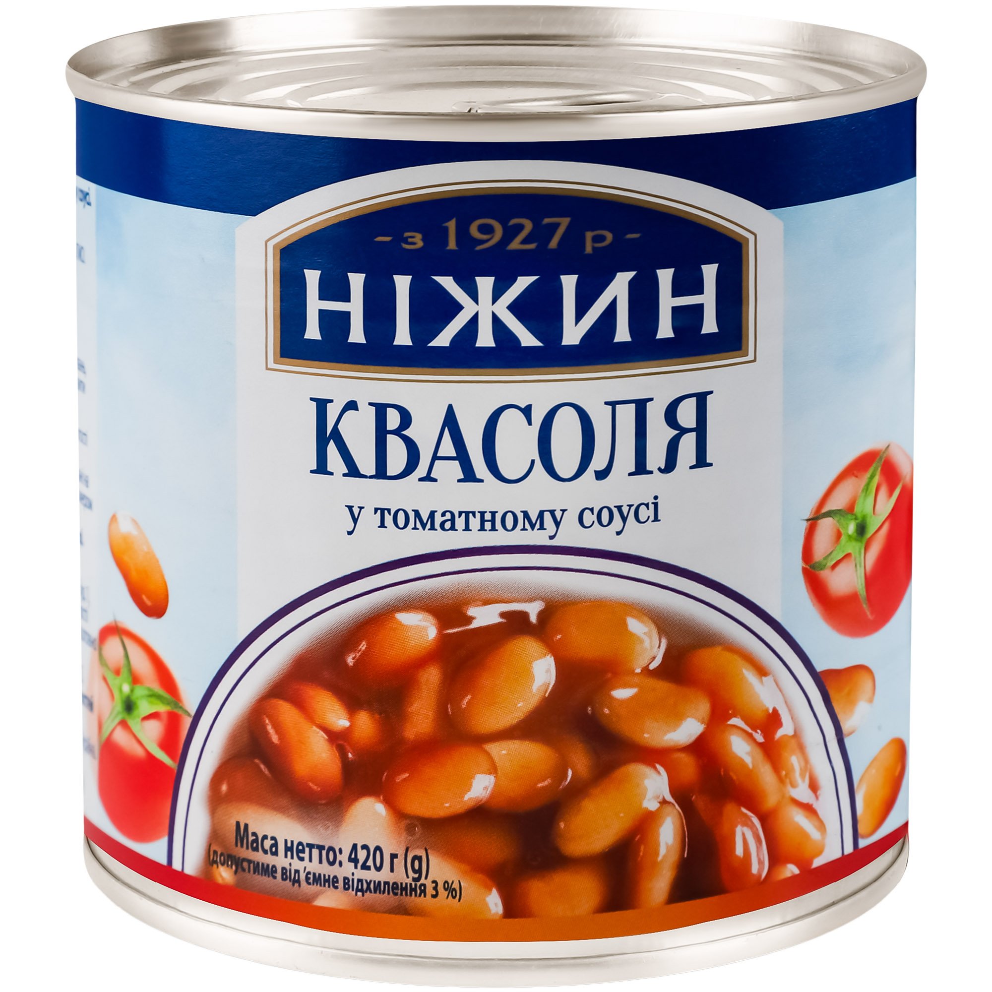 Фасоль Ніжин в томатном соусе 420 г ж/б (943019) - фото 1