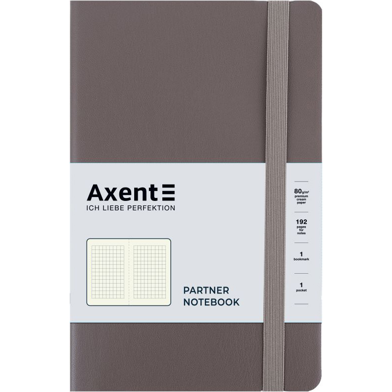 Книга записная Axent Partner Soft Earth Colors A5- в клеточку 96 листов коричневая (8620-01-A) - фото 1