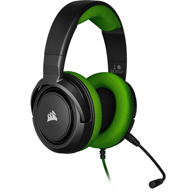 Игровые наушники Corsair HS35 Green со съемным микрофоном - фото 4