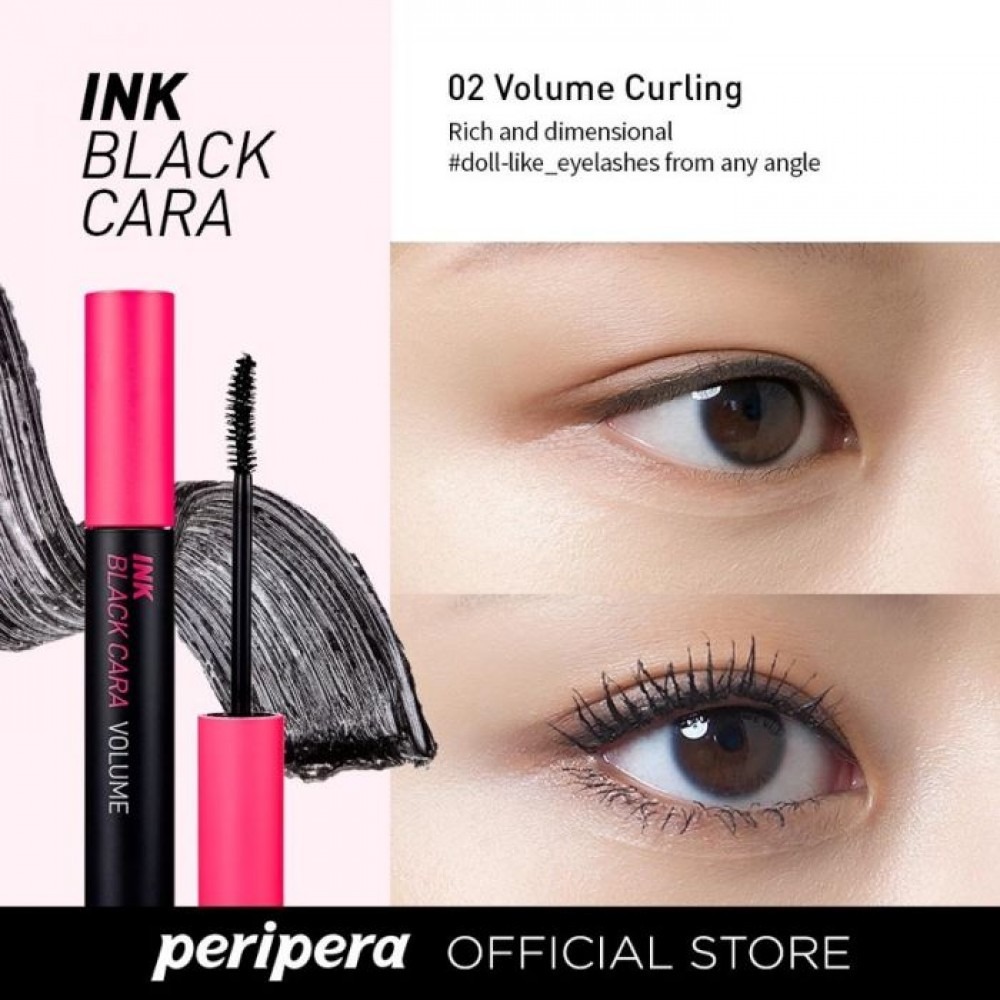 Туш для об'єму вій Peripera Ink Black Cara 2 Volume Curling водостійка 8 г - фото 2