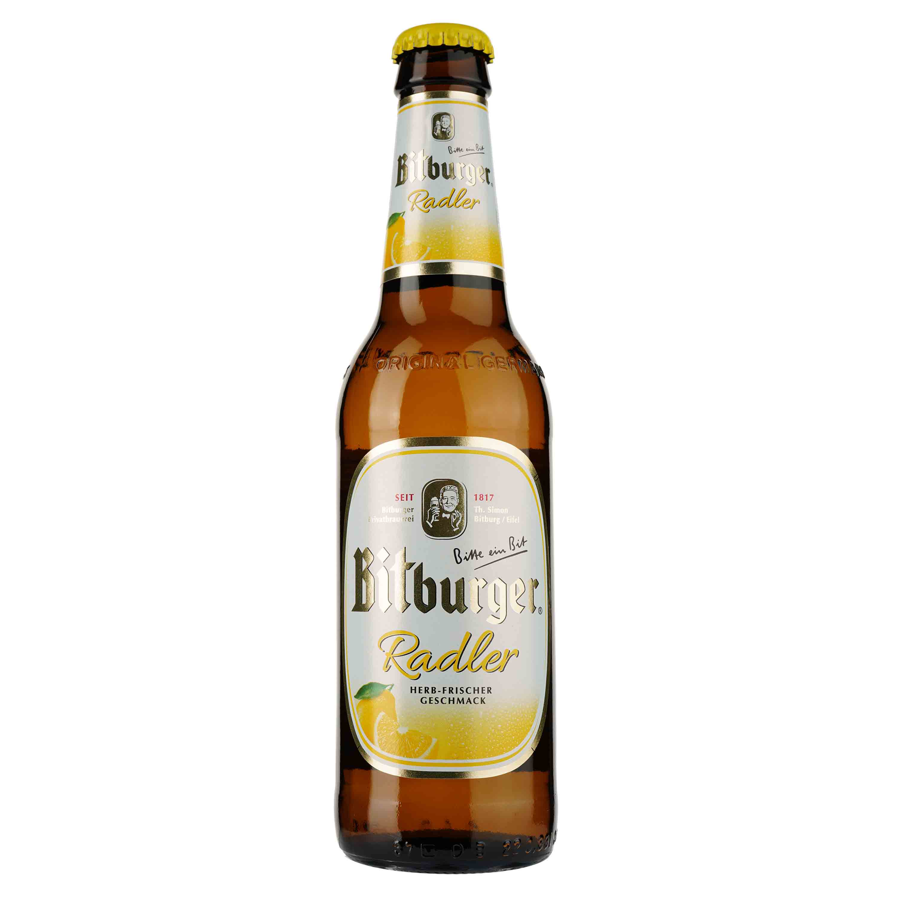 Пиво Bitburger Radler Лимон, 2,5%, 0,33 л - фото 1