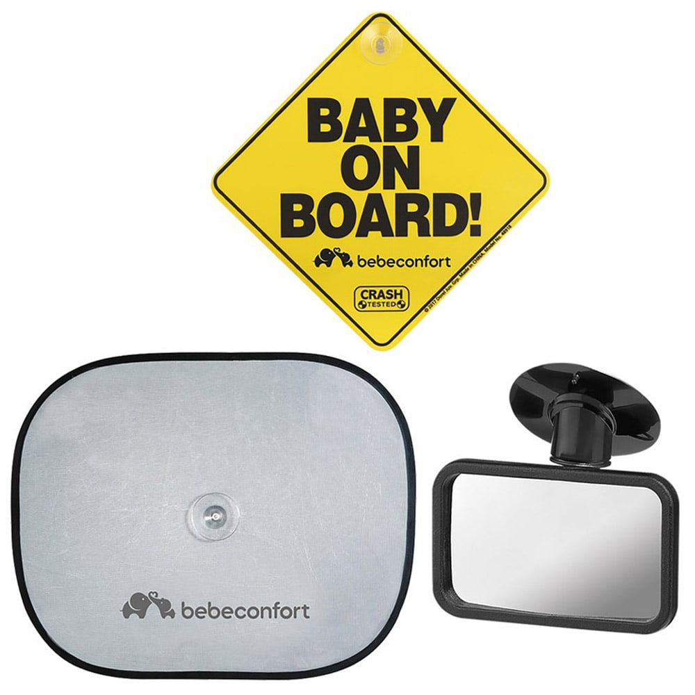 Набір для безпечної подорожі Bebe Confort Travel Safety Kit: дзеркало + знак + шторка (3203201300) - фото 1