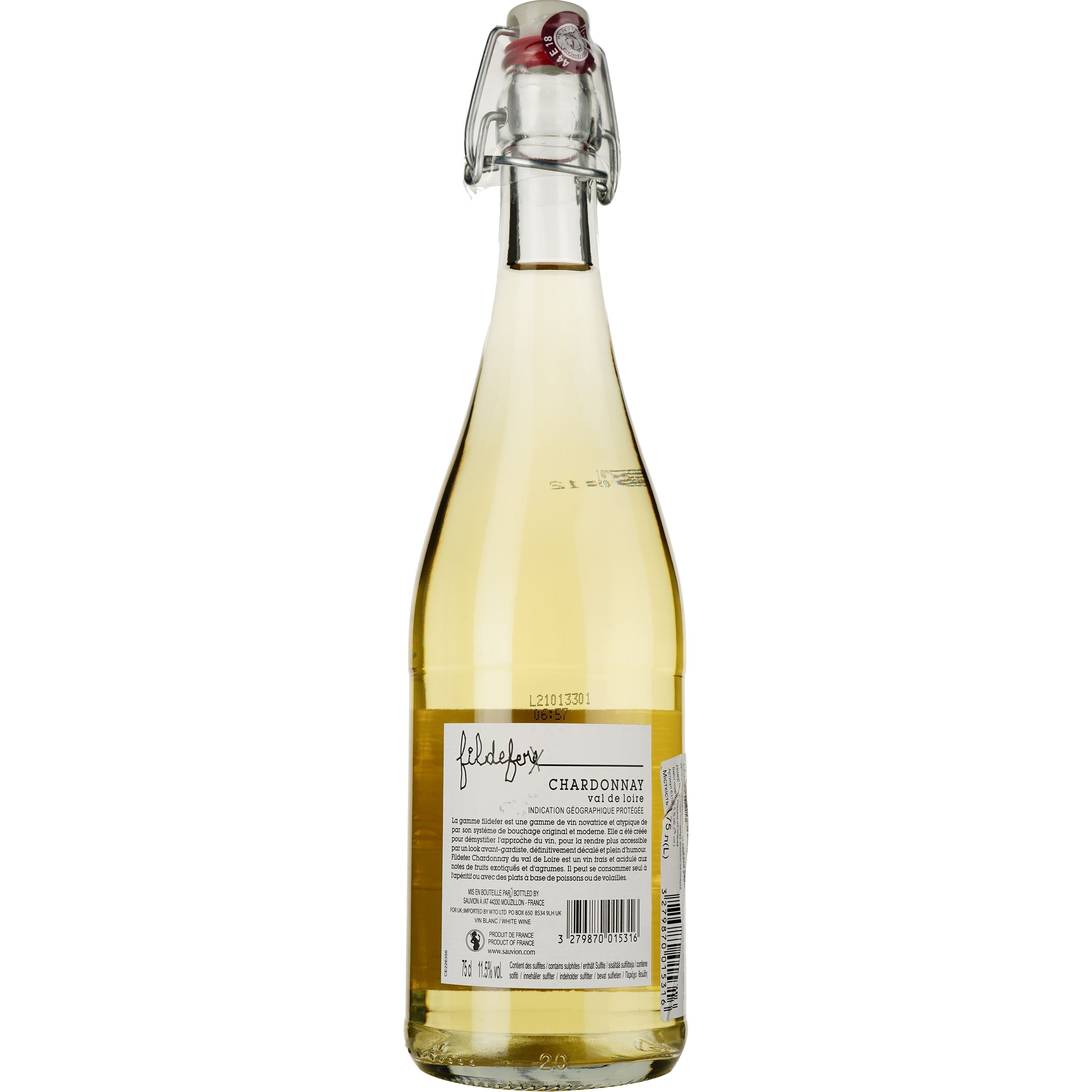 Вино Fildefere Chardonnay 2022 IGP Val De Loire белое сухое 0.75 л - фото 2