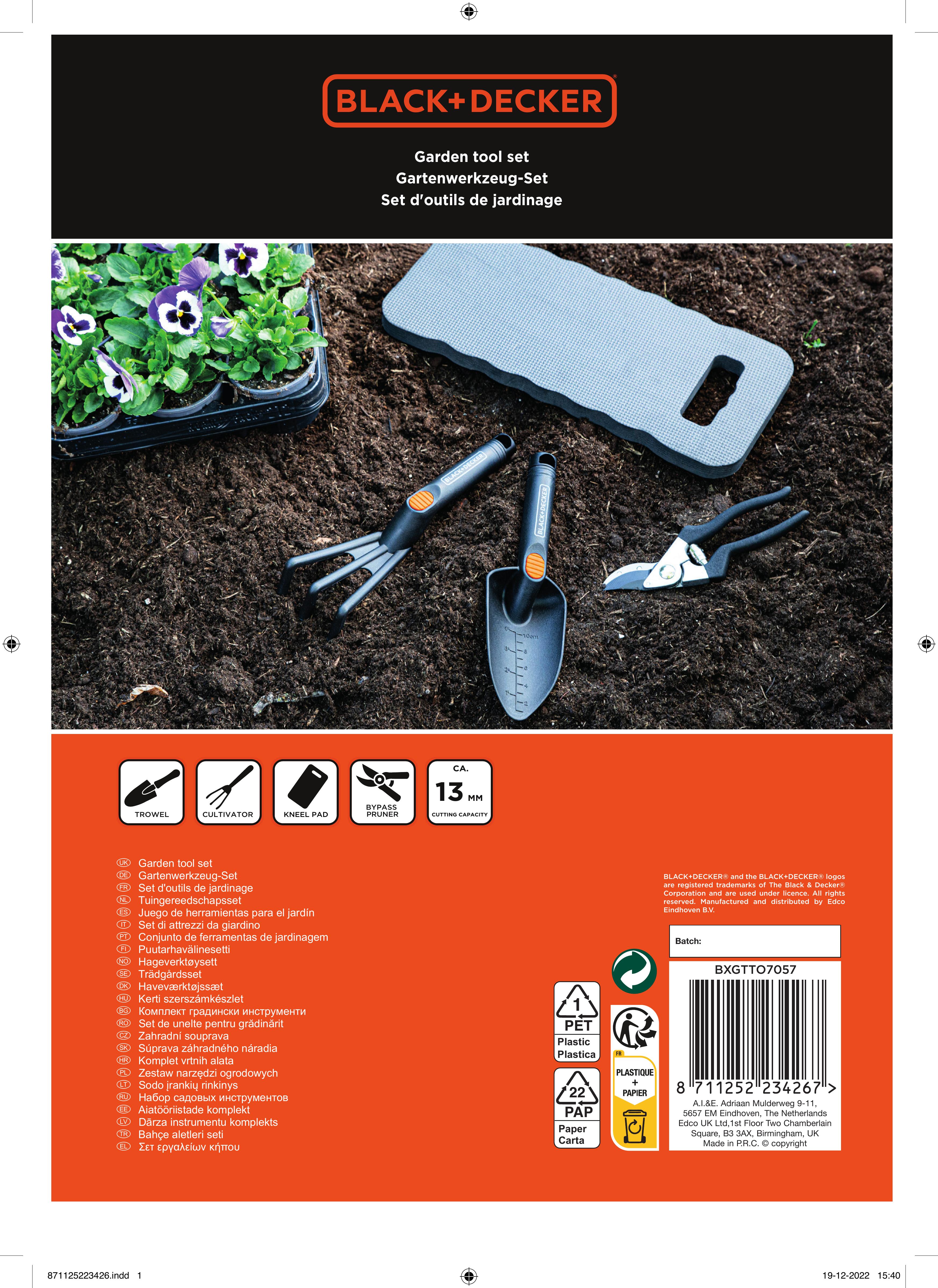 Набор садовых инструментов Black+Decker 4 предмета - фото 5