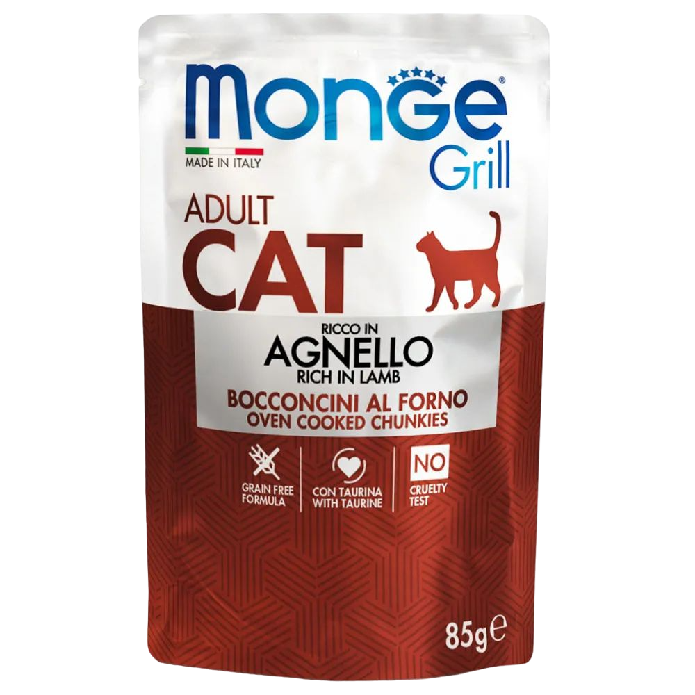 Вологий корм Monge Cat Grill Adult ягня, 85 г (70013628) - фото 1