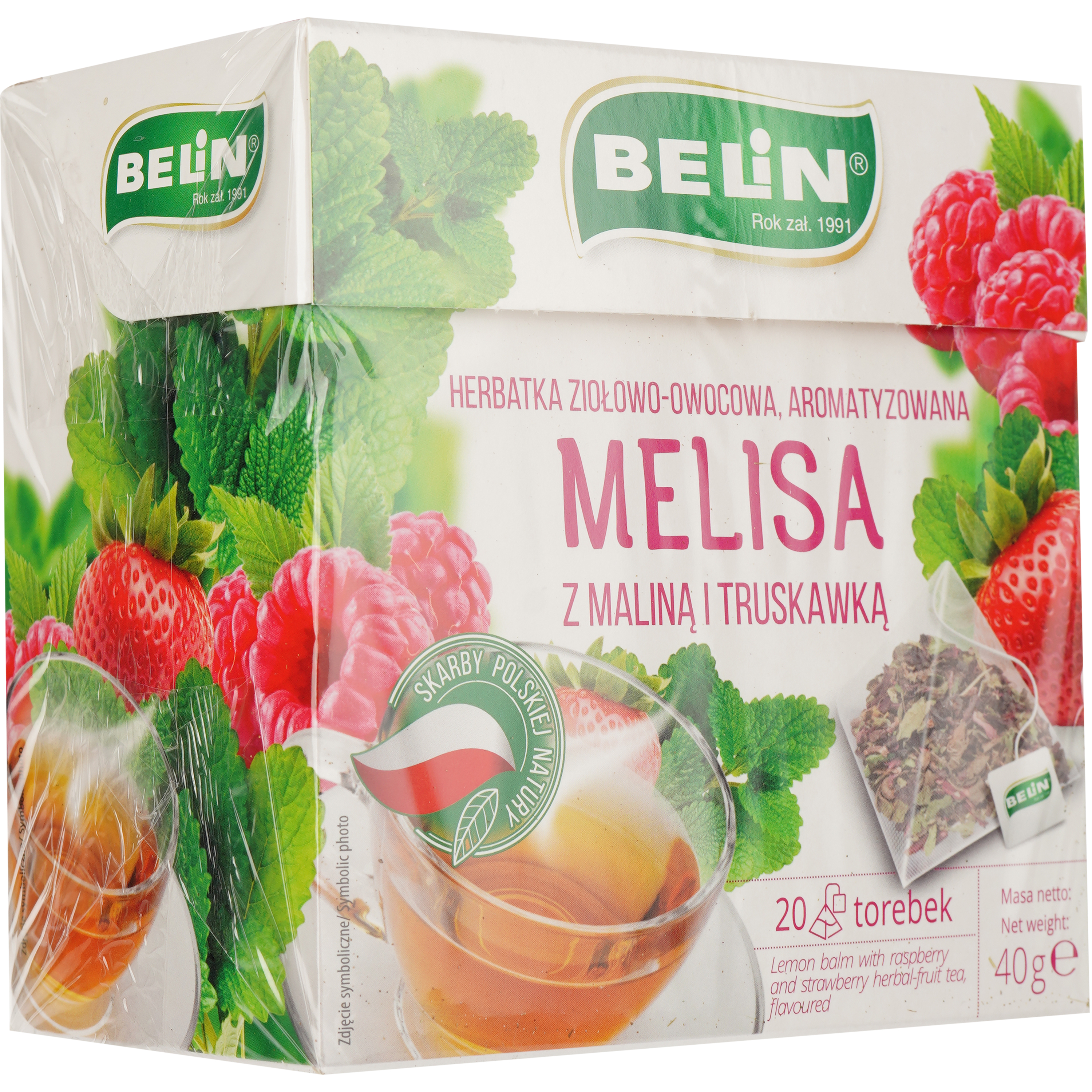Чай фруктово-травяной Belin мелисса з малиной и клубникой, 20 пакетиков (810189) - фото 2