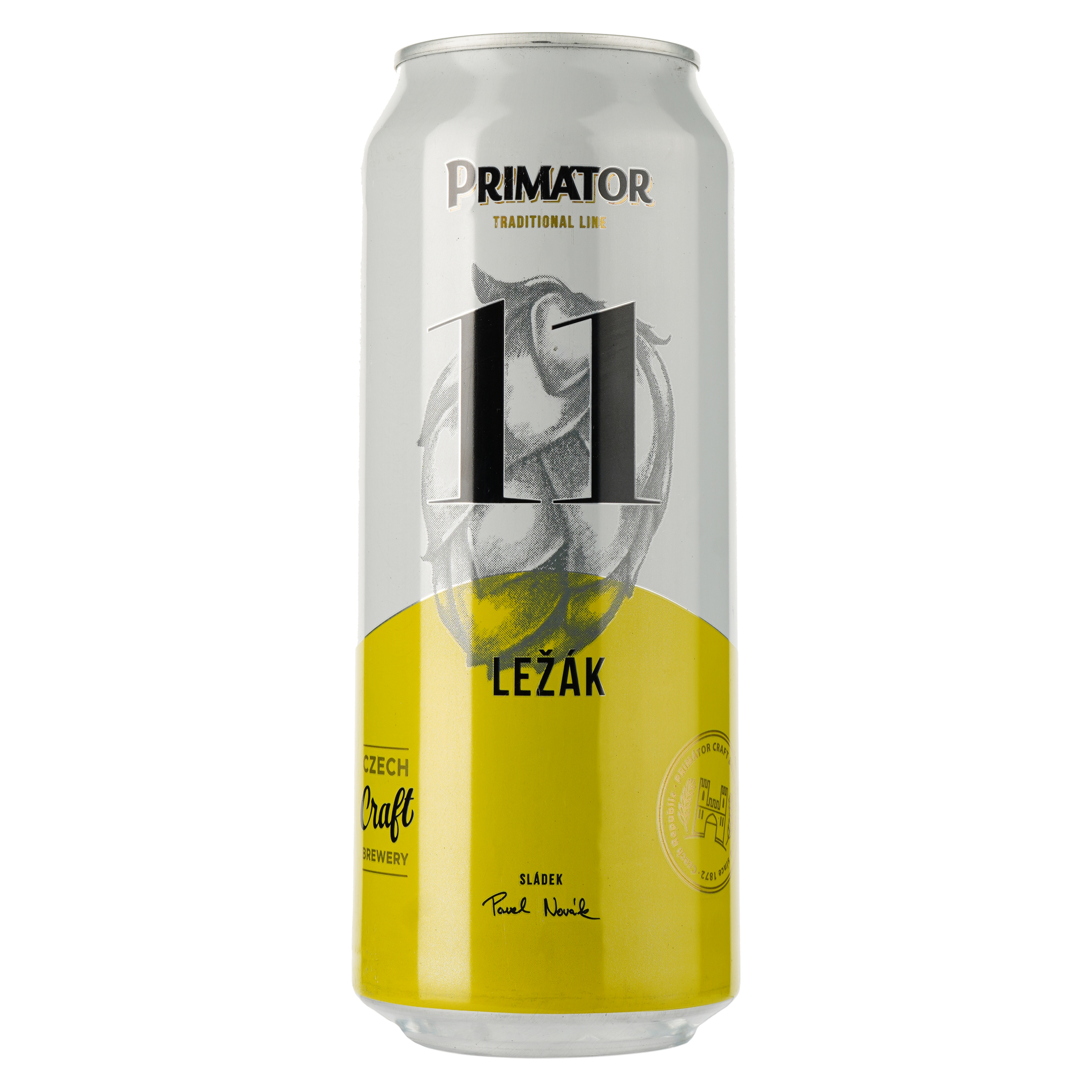 Пиво Primator Lezak 11 светлое, 4.7%, ж/б, 0.5 л - фото 1