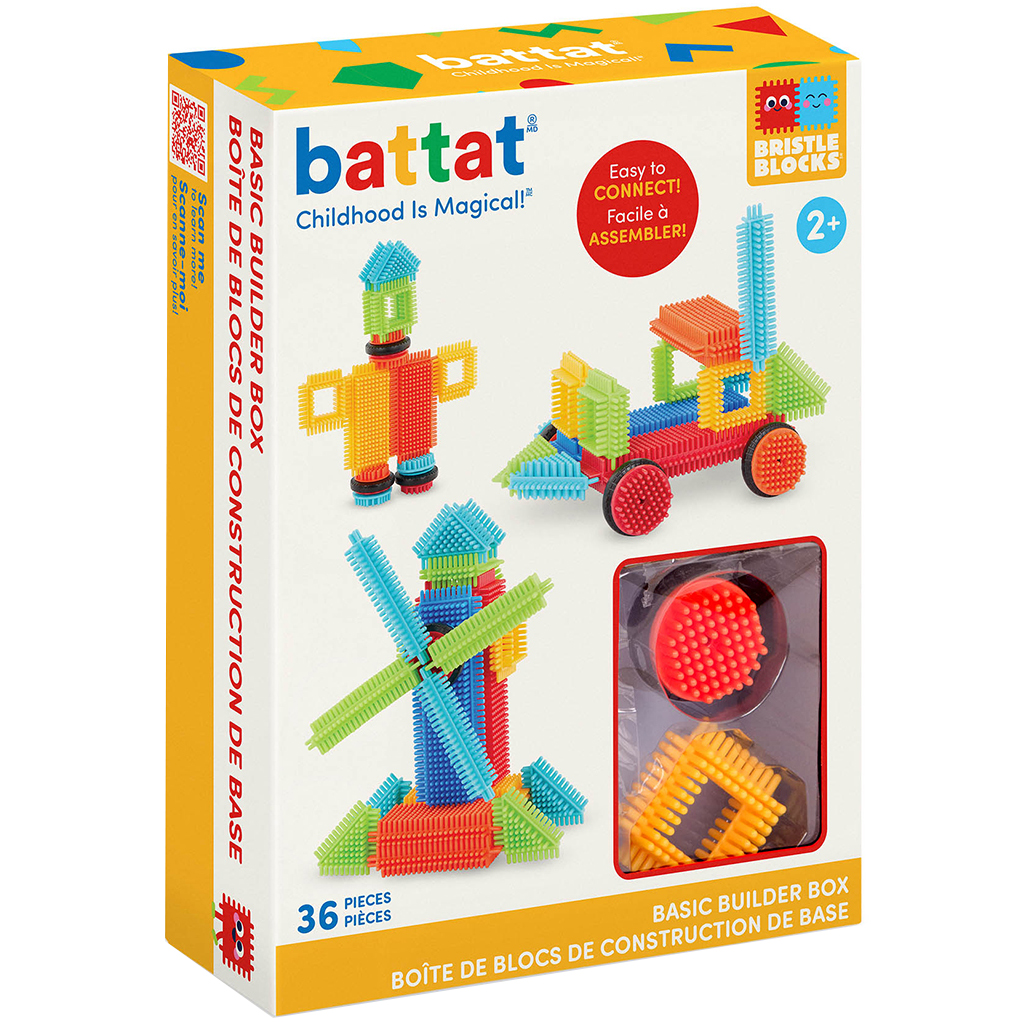 Конструктор-брістл Battat Lite Bristle Blocks Будівельник 36 деталей (BT3099Z) - фото 1