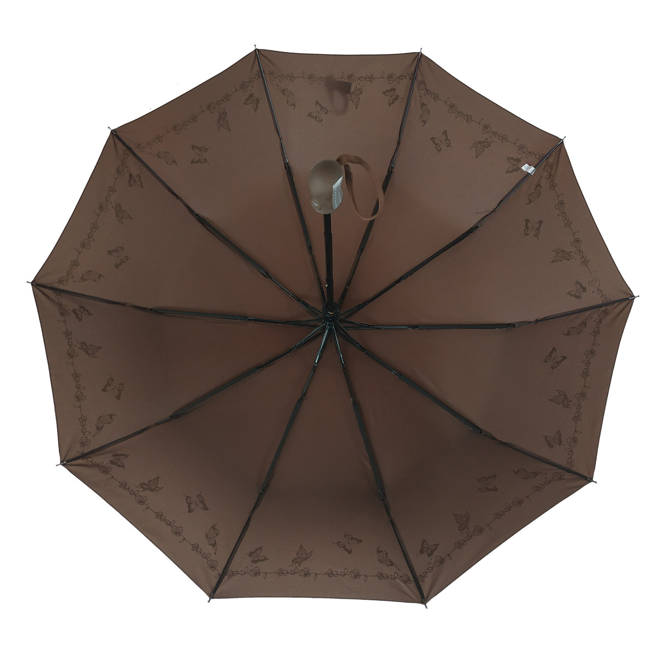 Женский складной зонтик полуавтомат Bellissimo 99 см коричневый - фото 3