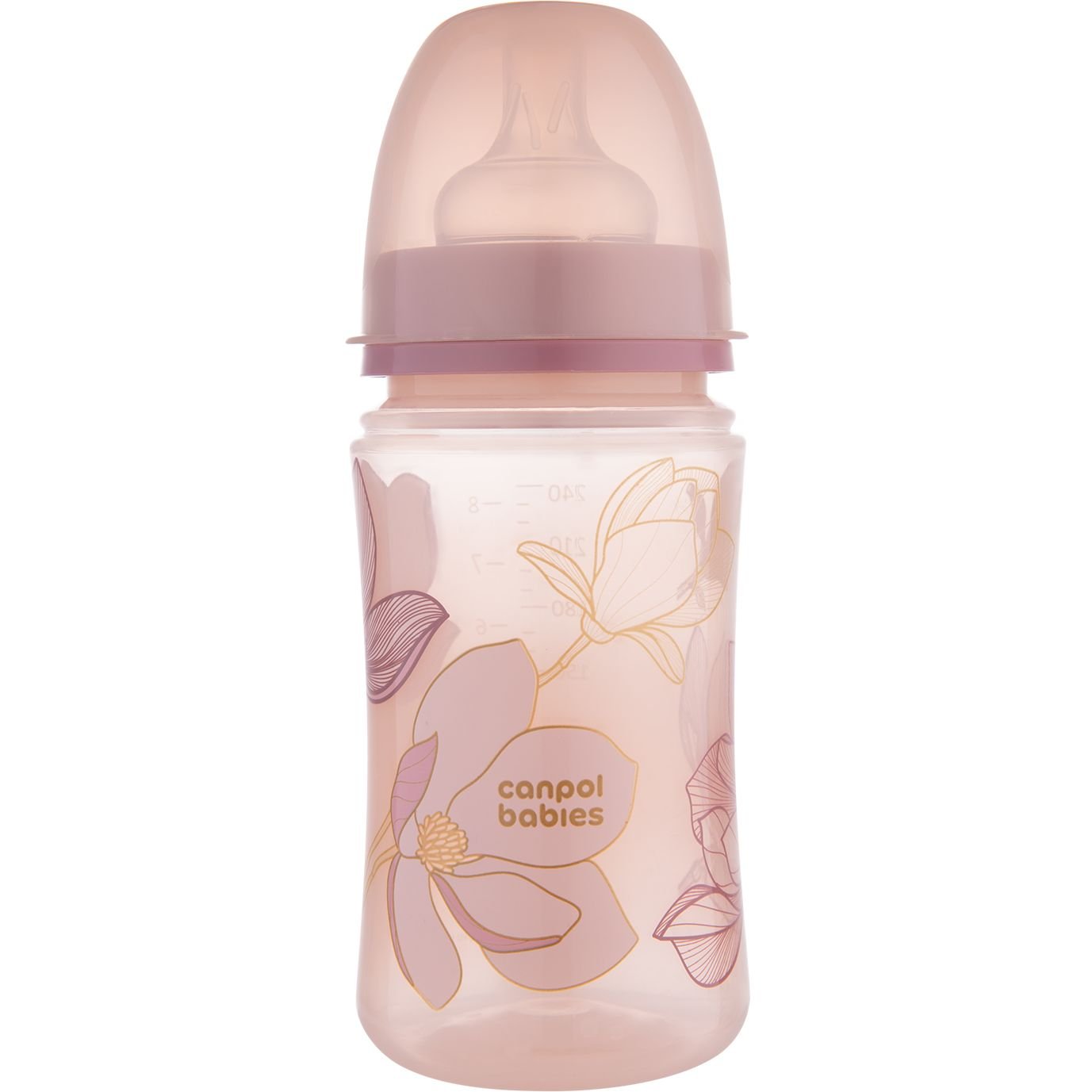Бутылочка антиколиковая с широким отверстием Canpol babies Easystart Gold 240 мл розовая - фото 1