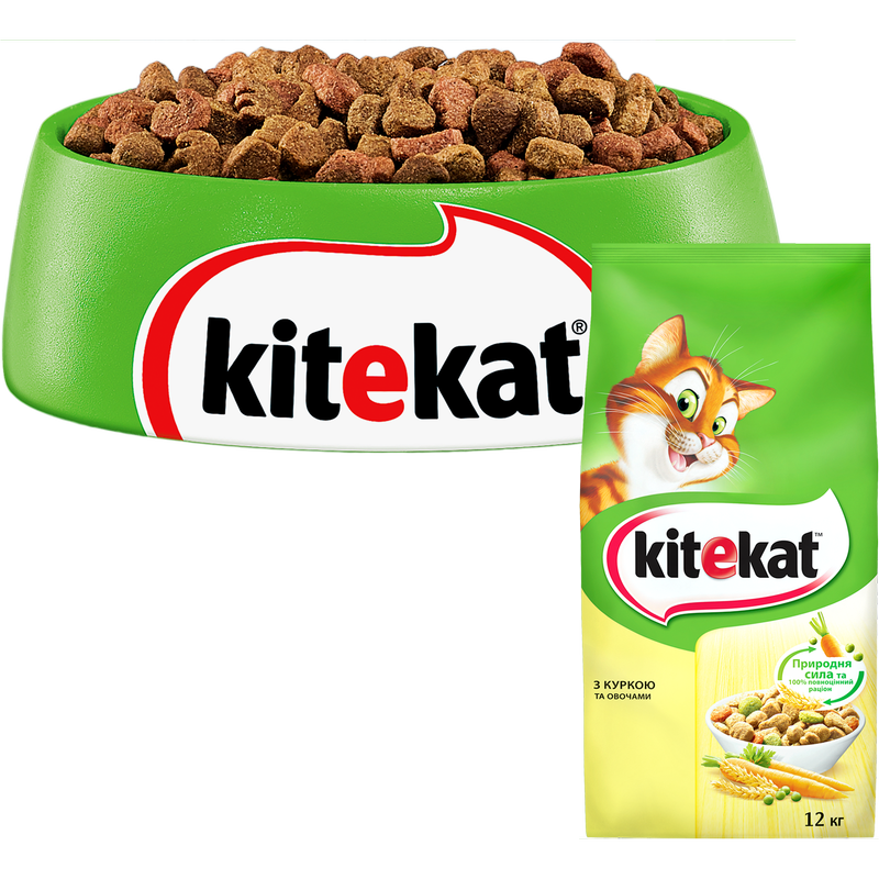 Сухий корм для котів Kitekat, курка з овочами, 12 кг - фото 3