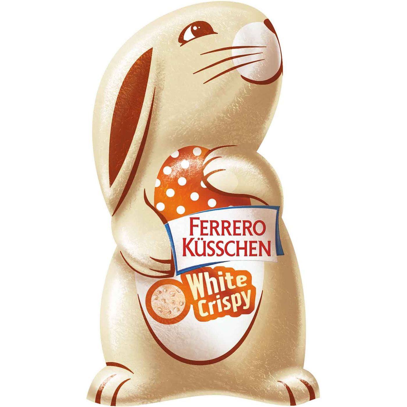 Фігурка шоколадна Ferrero Kusschen Заєць з кріспами з білого шоколаду 72 г - фото 1