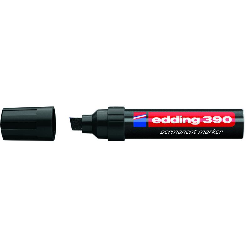 Маркер перманентный Edding Permanent клиновидный 4-12 мм черный (e-390/01) - фото 1