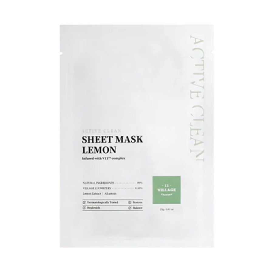 Тканевая маска Village 11 Factory Active Clean Sheet Mask Lemon, 23 г - фото 1