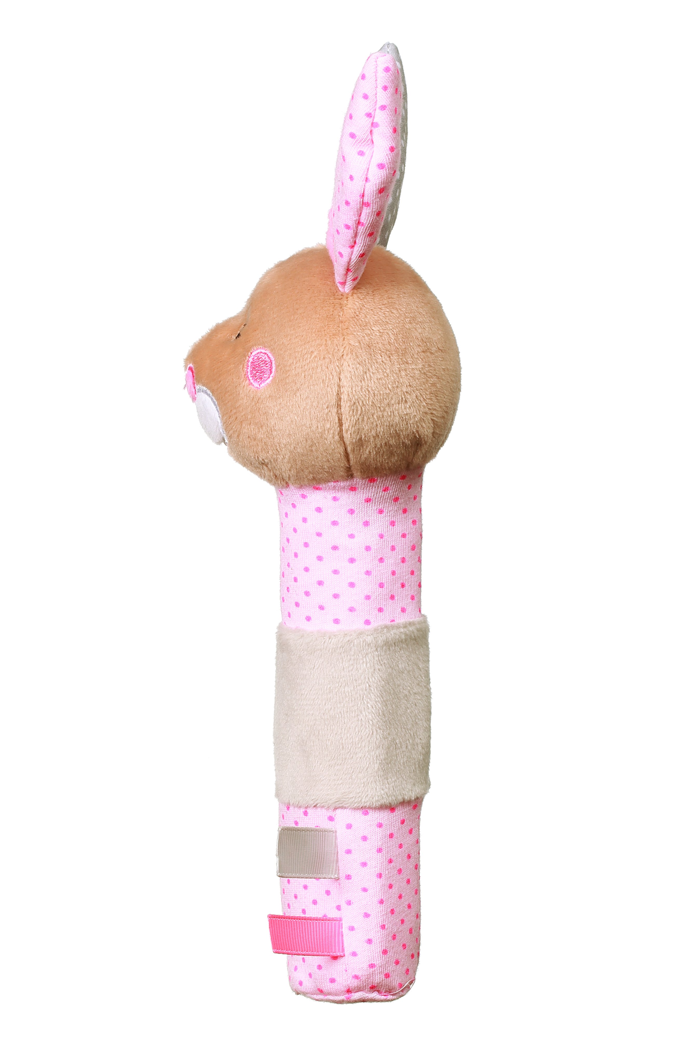 Іграшка-піщалка BabyOno Кролик Юлія, 24 см, рожевий (621) - фото 3