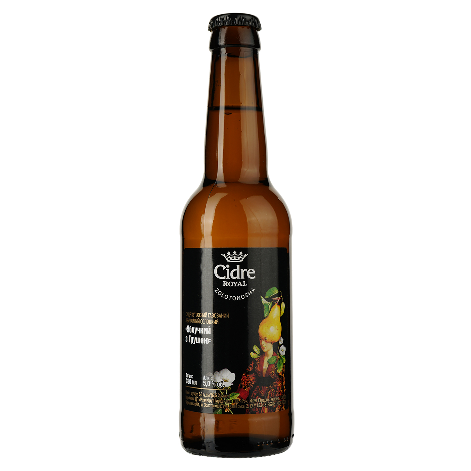 Сидр Cidre Royal Яблочный с грушей, полусладкий, 5%, 0,33 л (797383) - фото 1