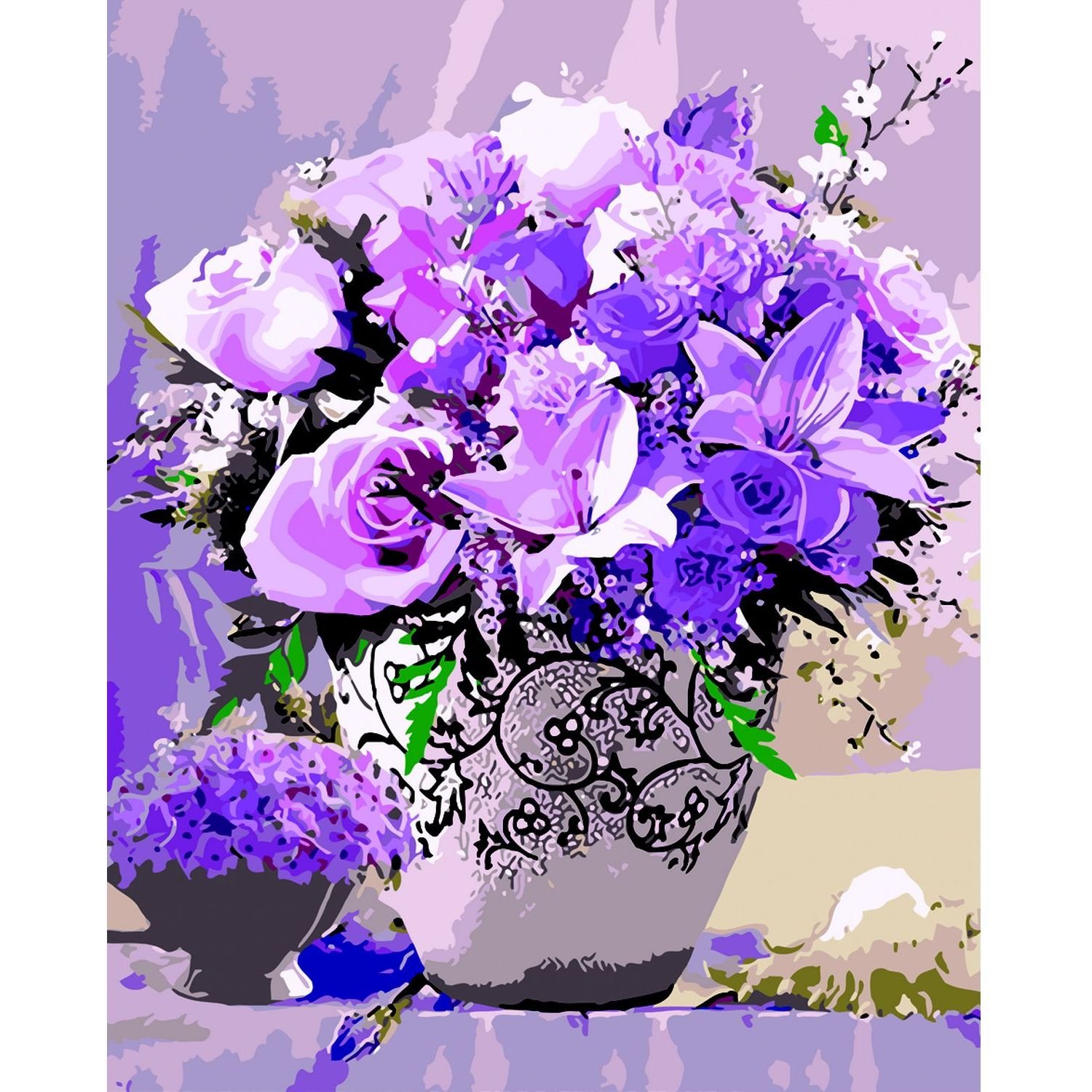 Картина за номерами ZiBi Art Line Пурпуровий букет 40х50 см (ZB.64121) - фото 1