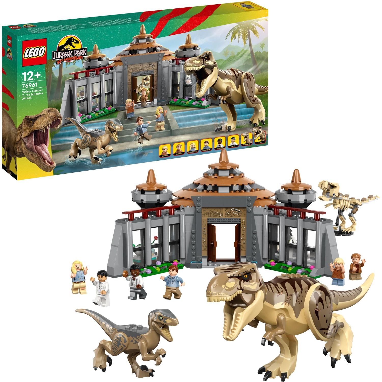 Конструктор LEGO Jurassic World Центр для відвідувачів: Атака тиранозавра та раптора, 693 деталі (76961) - фото 3