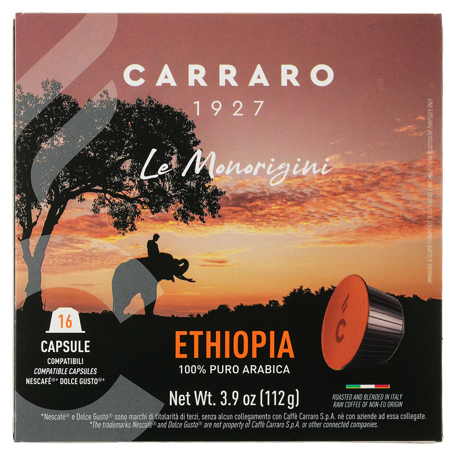 Кава в капсулах Carraro Dolce Gusto Ethiopia, 16 капсул - фото 1