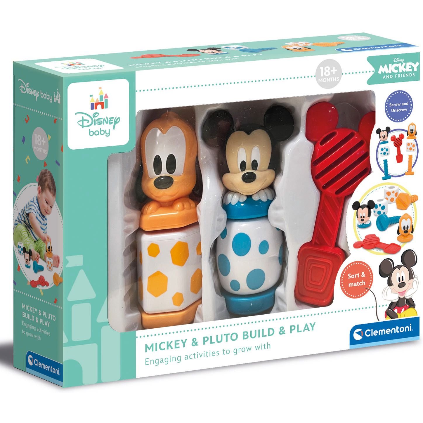 Игрушка развивающая Baby Clementoni Конструктор Mickey & Pluto Build & Play Disney Baby (17814) - фото 5