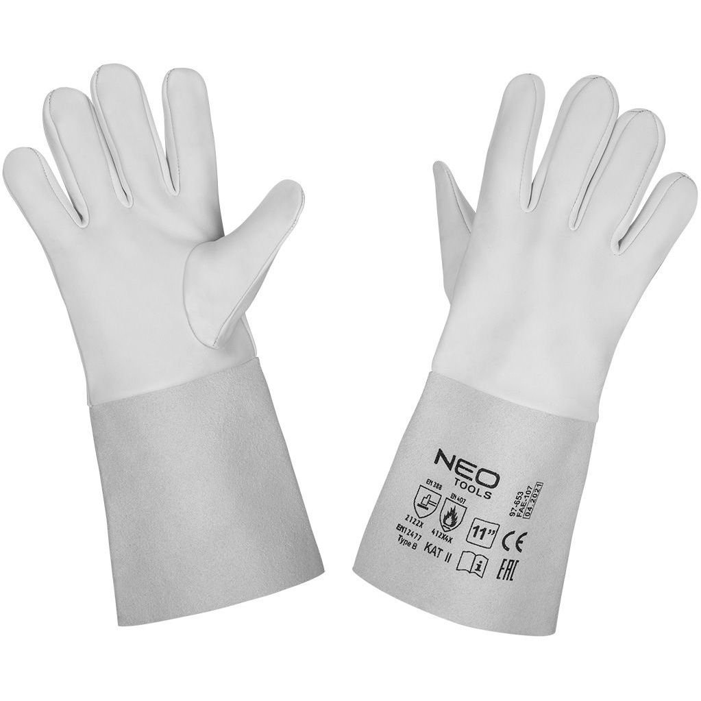 Перчатки сварщика Neo Tools размер 11 белые (97-653) - фото 1