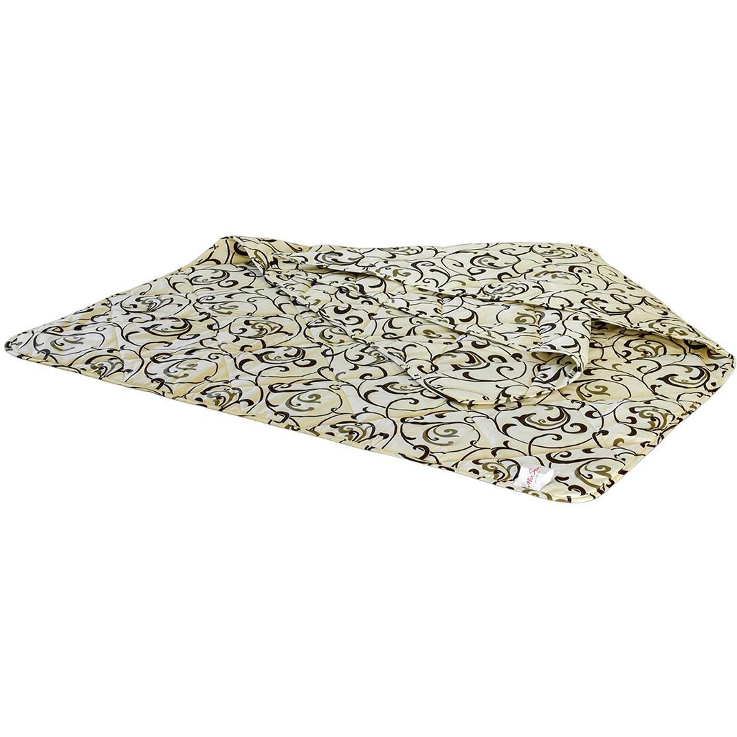 Одеяло шерстяное MirSon №016, летнее, 110x140 см, бежевое с узором - фото 1
